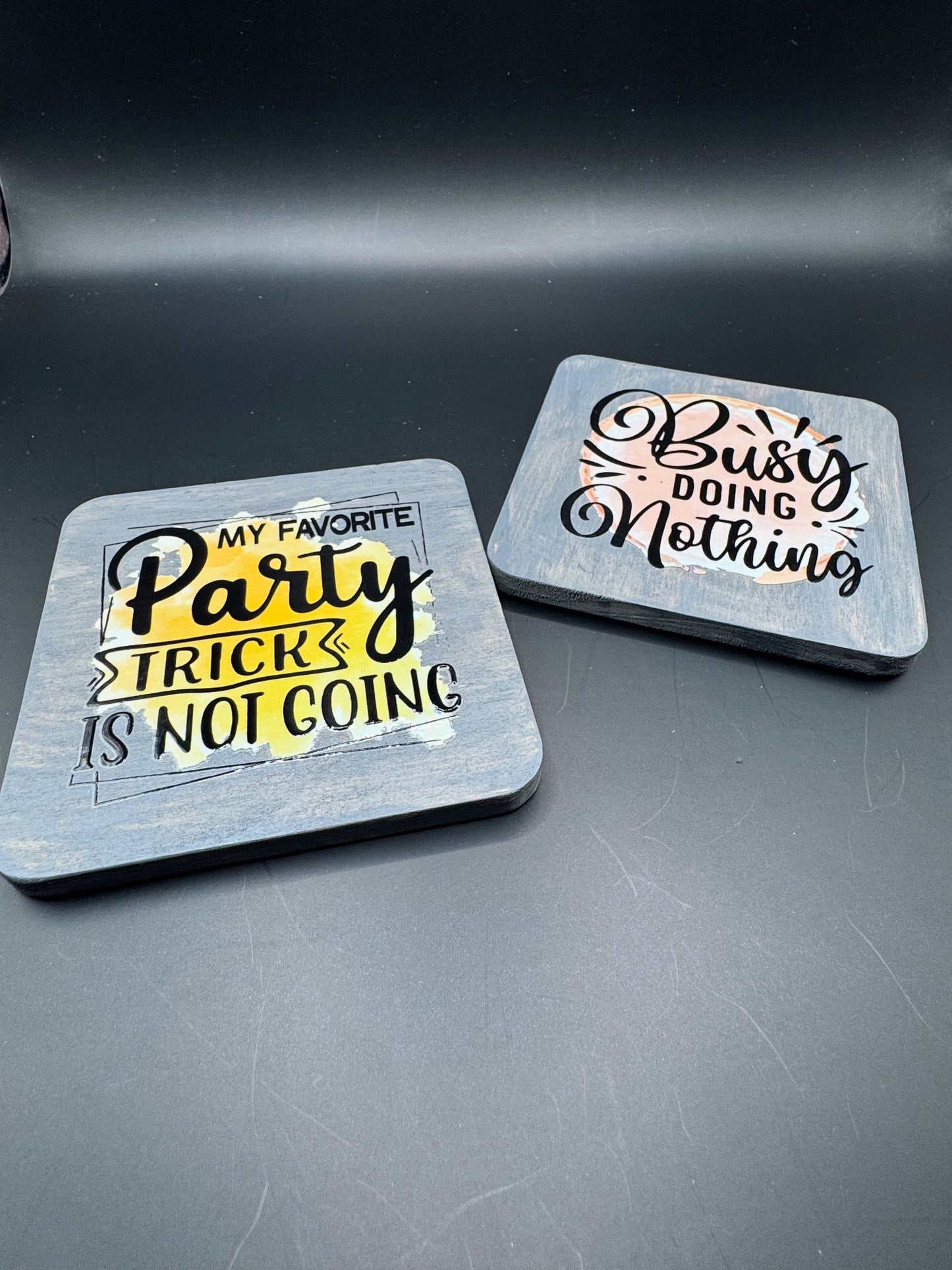 Painted wooden Coaster