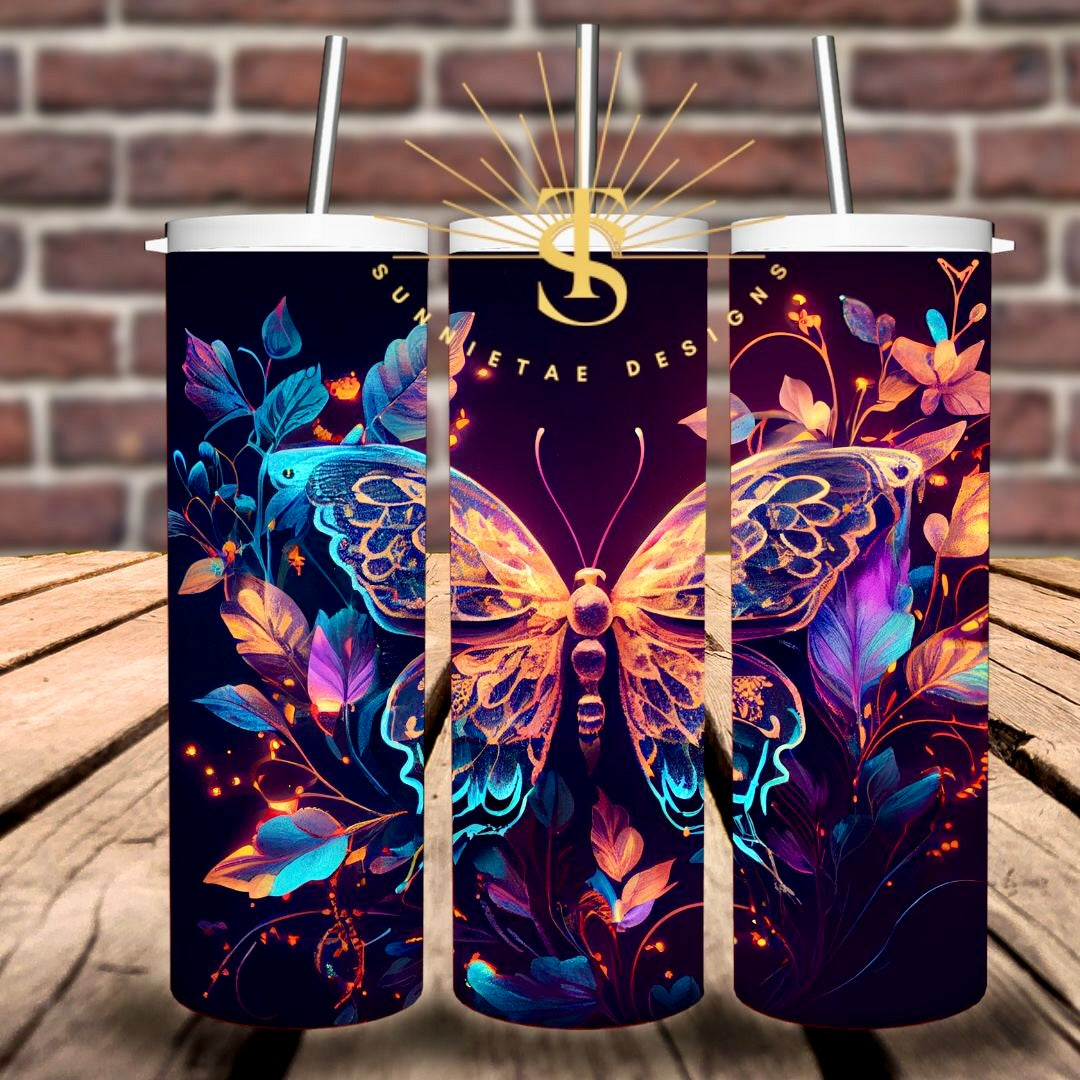 Skinny Butterfly Tumbler 20oz