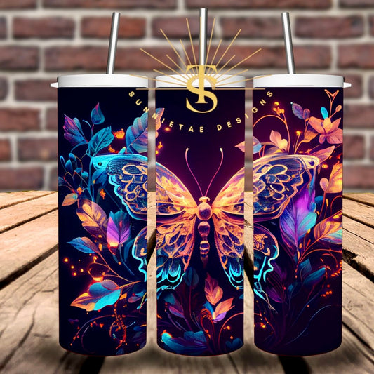 Skinny Butterfly Tumbler 20oz