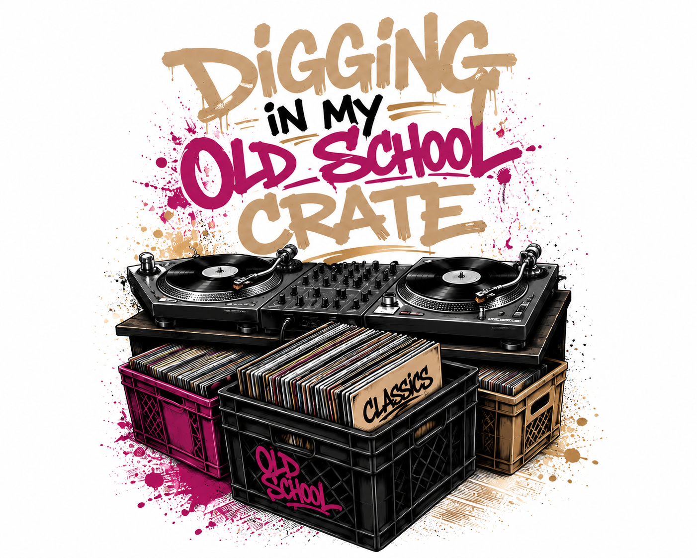 Digging In My Old School Crate T-Shirt