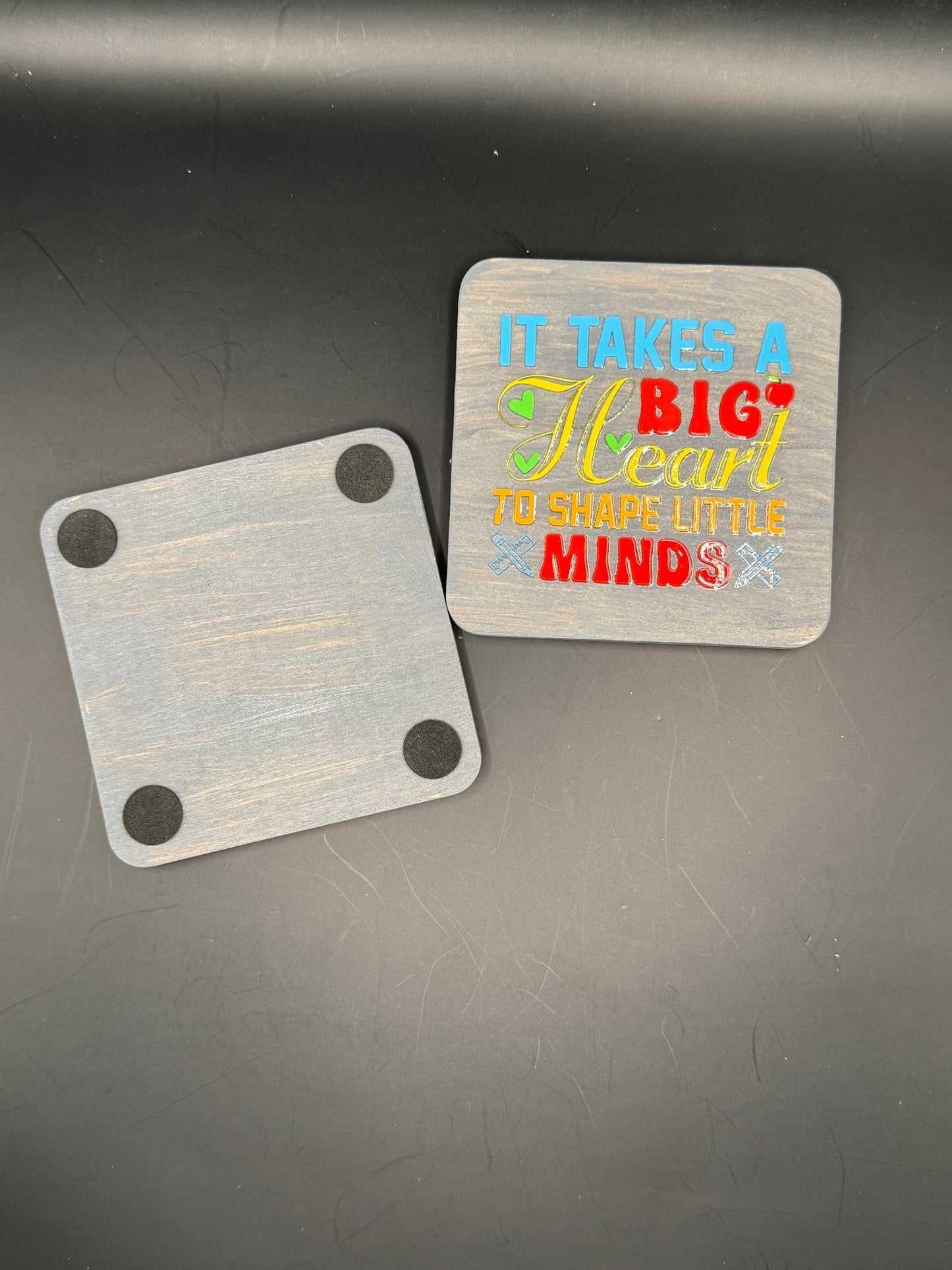 Painted Wooden Coasters - Teacher Appreciation Edition (Set of 2)