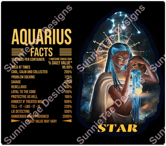 Customized Zodiac hot/cold tumbler (Aquarius) Tumblers