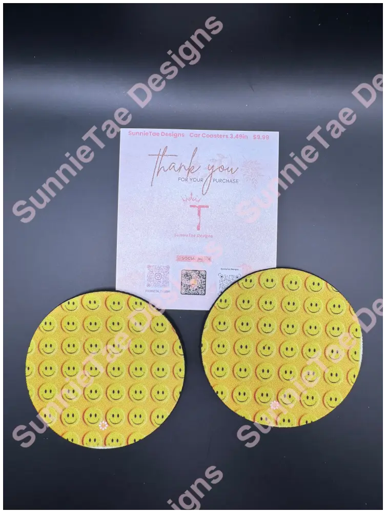 Round Rubber-Backed Coasters – 3.5’’ Sublimated Designs for Anywhere