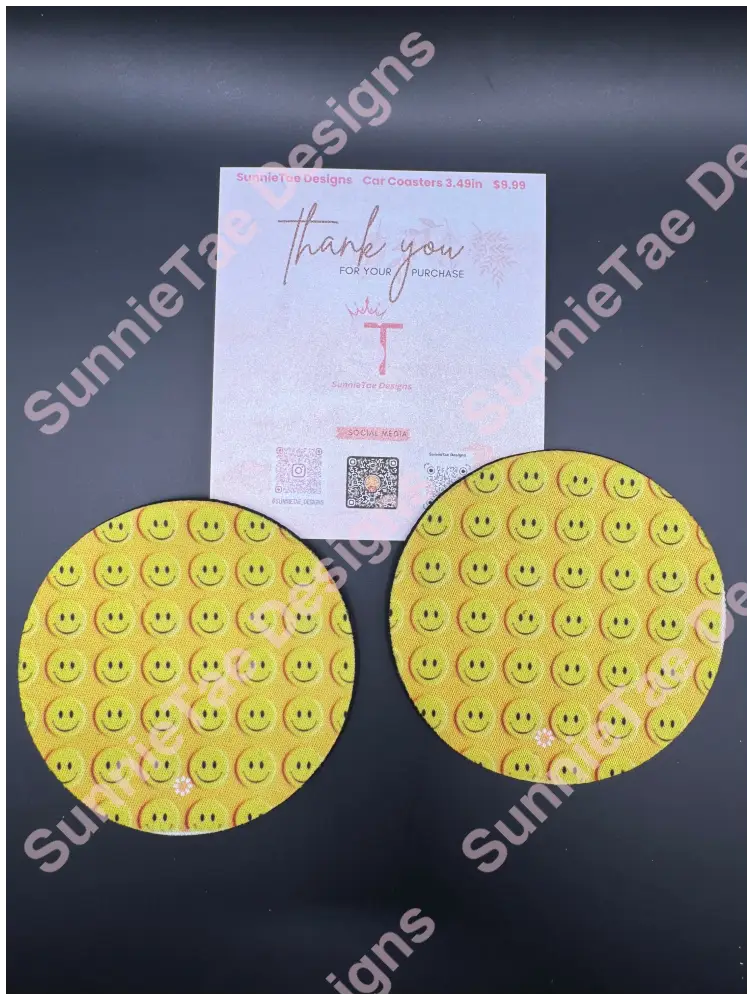 Round Rubber-Backed Coasters – 3.5’’ Sublimated Designs for Anywhere